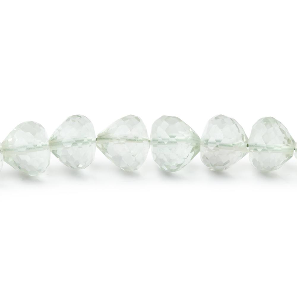 5.5-6.5mm Prasiolite Center Drill Faceted Candy Kiss 8 inch 33 Beads - Beadsofcambay.com