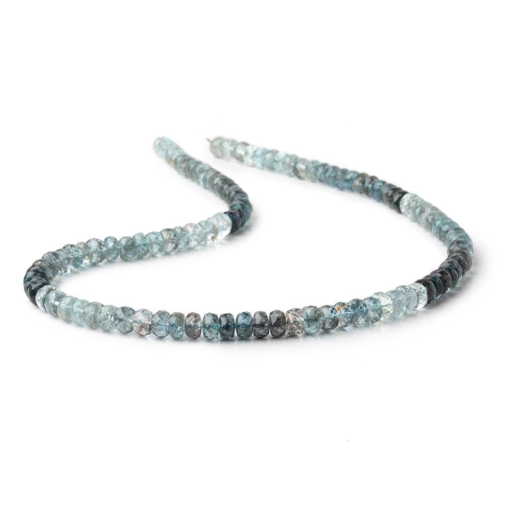 5.5-6.5mm Shaded Moss Aquamarine Faceted Rondelle Beads 16 inch 103 pieces AAA - Beadsofcambay.com
