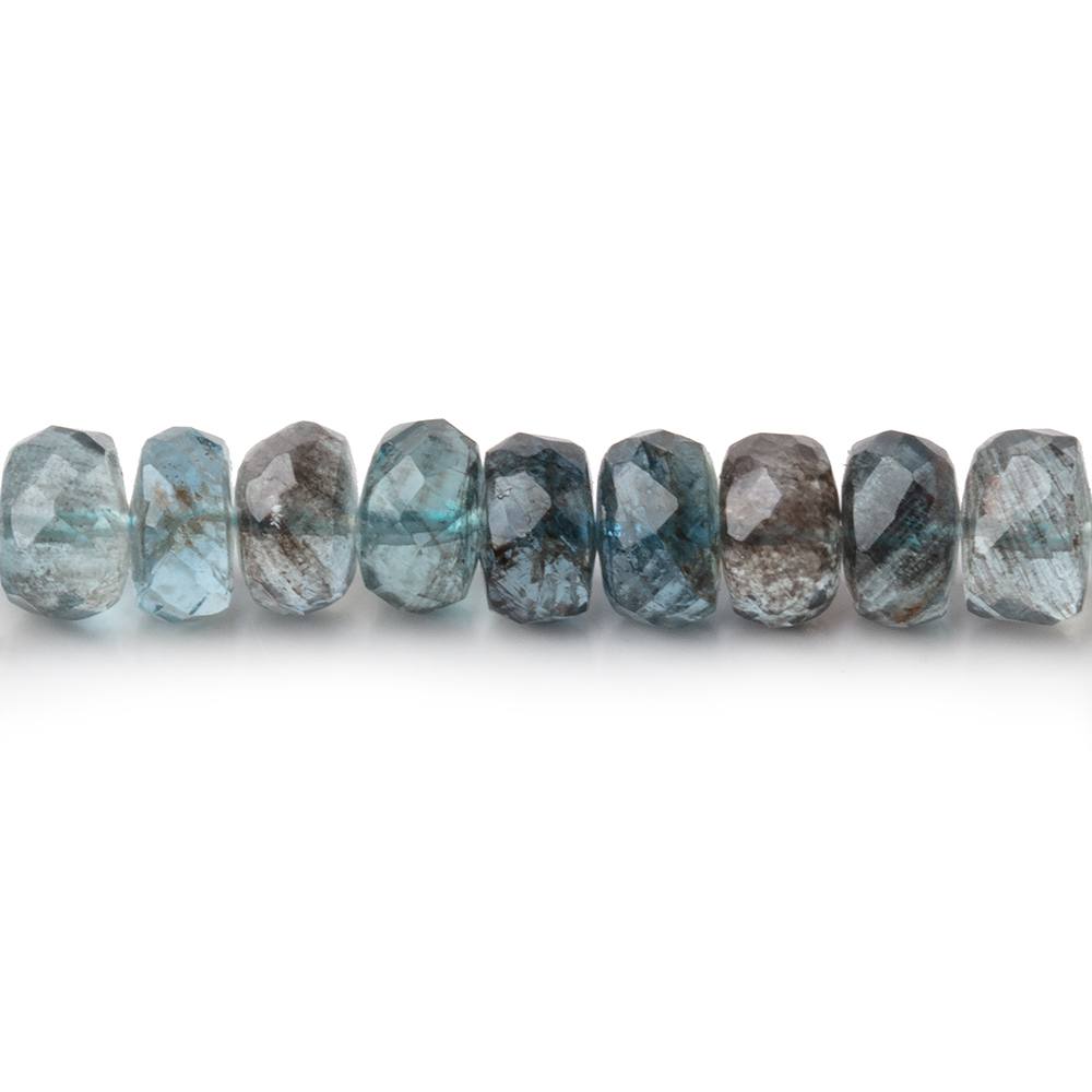 5.5-6.5mm Shaded Moss Aquamarine Faceted Rondelle Beads 16 inch 103 pieces AAA - Beadsofcambay.com
