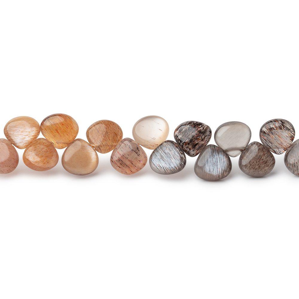 5.5-6.5mm Sunstone & Moonstone Plain Heart Beads 8.5 inch 50 pieces - Beadsofcambay.com