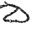 5.5-6mm Black Spinel bezel faceted hexagon beads 13 inch 50 pieces - Beadsofcambay.com