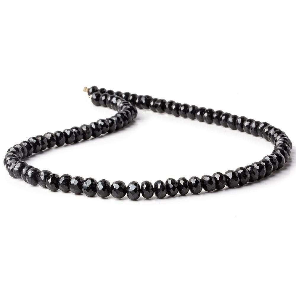7mm Black Spinel faceted rondelle beads 14 inch 85 pieces AA
