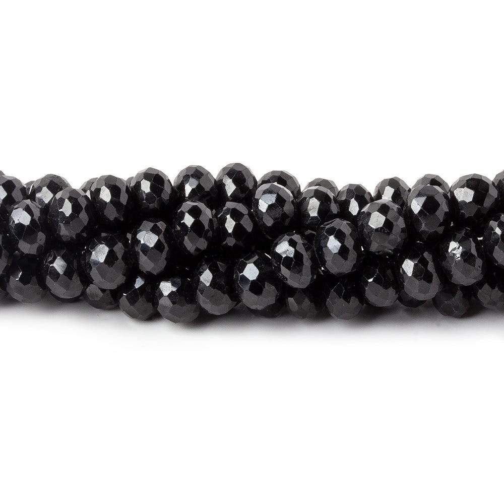 5.5-6mm Black Spinel faceted rondelle beads 14 inch 85 pieces AA - Beadsofcambay.com