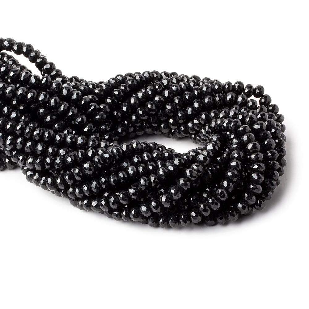 5.5-6mm Black Spinel faceted rondelle beads 14 inch 85 pieces AA - Beadsofcambay.com