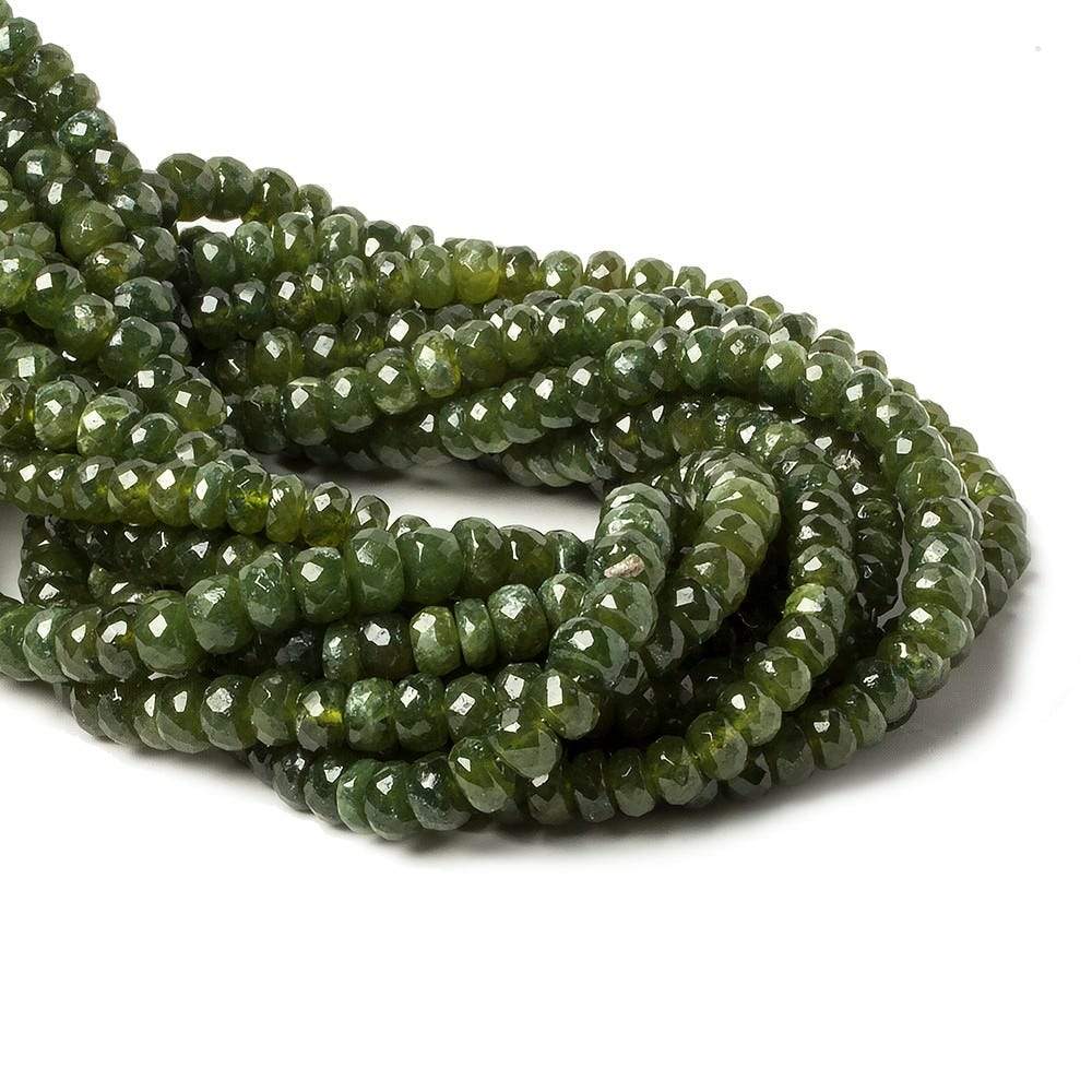 5.5-6mm Dark Idocrase faceted rondelle beads 14 inch 87 pieces - Beadsofcambay.com