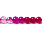 5.5-6mm Fuchsia Hot Pink Chalcedony Plain Round Beads 8 inch 38 pieces - Beadsofcambay.com