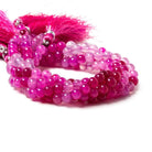 5.5-6mm Fuchsia Hot Pink Chalcedony Plain Round Beads 8 inch 38 pieces - Beadsofcambay.com