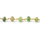 5.5-6mm Grossular Garnet Faceted Rondelles on Vermeil Chain with 34 beads per foot - Beadsofcambay.com