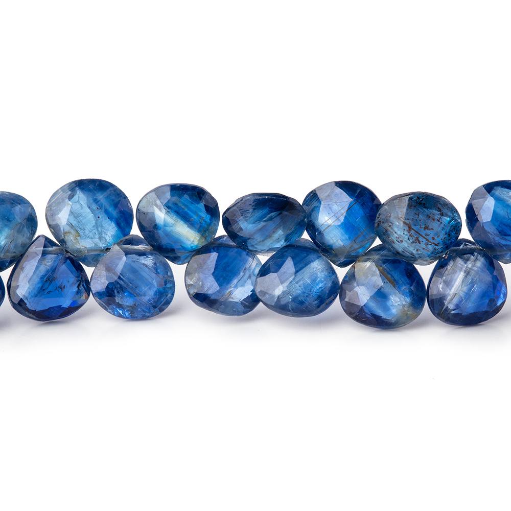 5.5-6mm Kyanite Faceted Heart Beads 7.5 inch 60 pieces AA - Beadsofcambay.com