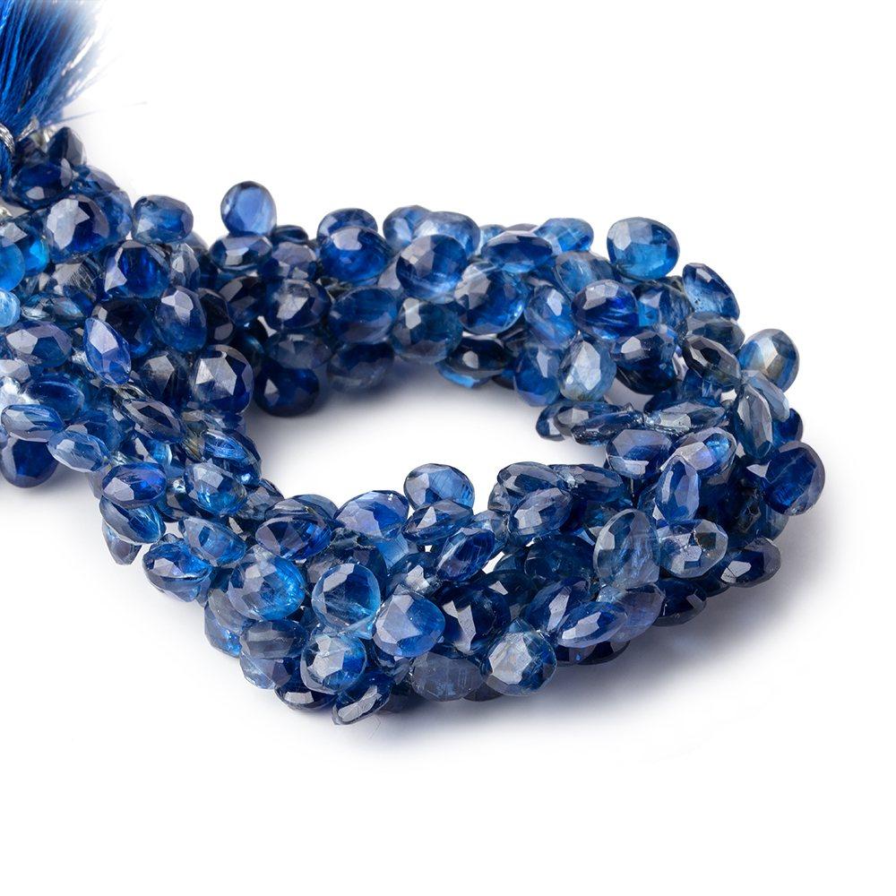 5.5-6mm Kyanite Faceted Heart Beads 7.5 inch 60 pieces AA - Beadsofcambay.com