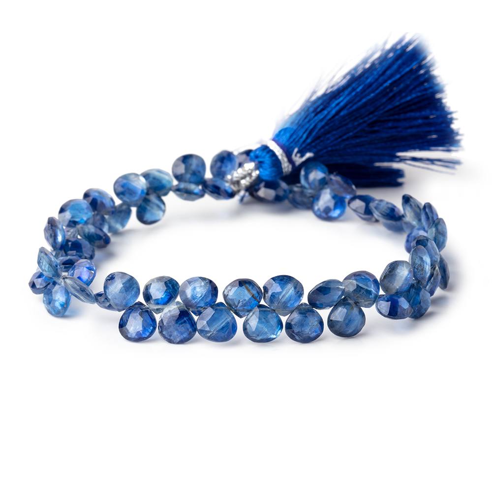 5.5-6mm Kyanite Faceted Heart Beads 7.5 inch 60 pieces AA - Beadsofcambay.com
