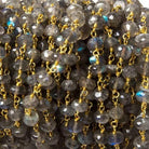 5.5-6mm Labradorite Faceted Rondelles on Vermeil Chain by the foot - Beadsofcambay.com