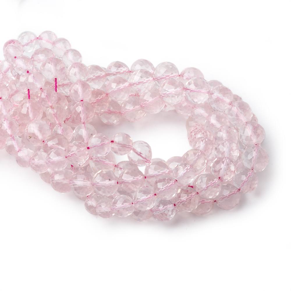 5.5-6mm Rose Quartz faceted round beads 9 inch 30 pieces - Beadsofcambay.com