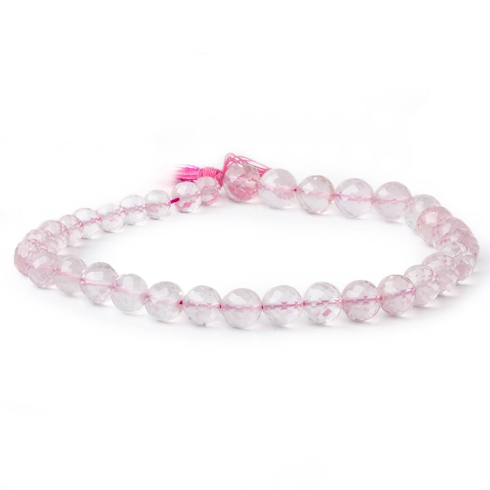 5.5-6mm Rose Quartz faceted round beads 9 inch 30 pieces - Beadsofcambay.com