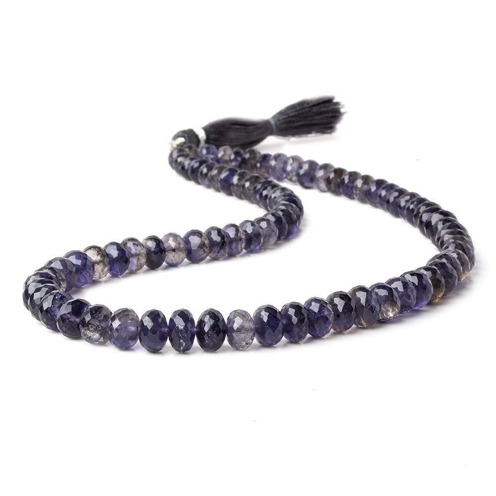 5.5-7.5mm Iolite Faceted Rondelles 14 inch 79 Beads AA - Beadsofcambay.com