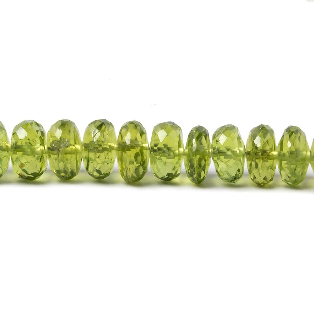 5.5-7mm Afghani Peridot faceted rondelle beads 18 inch 122 pieces AA - Beadsofcambay.com