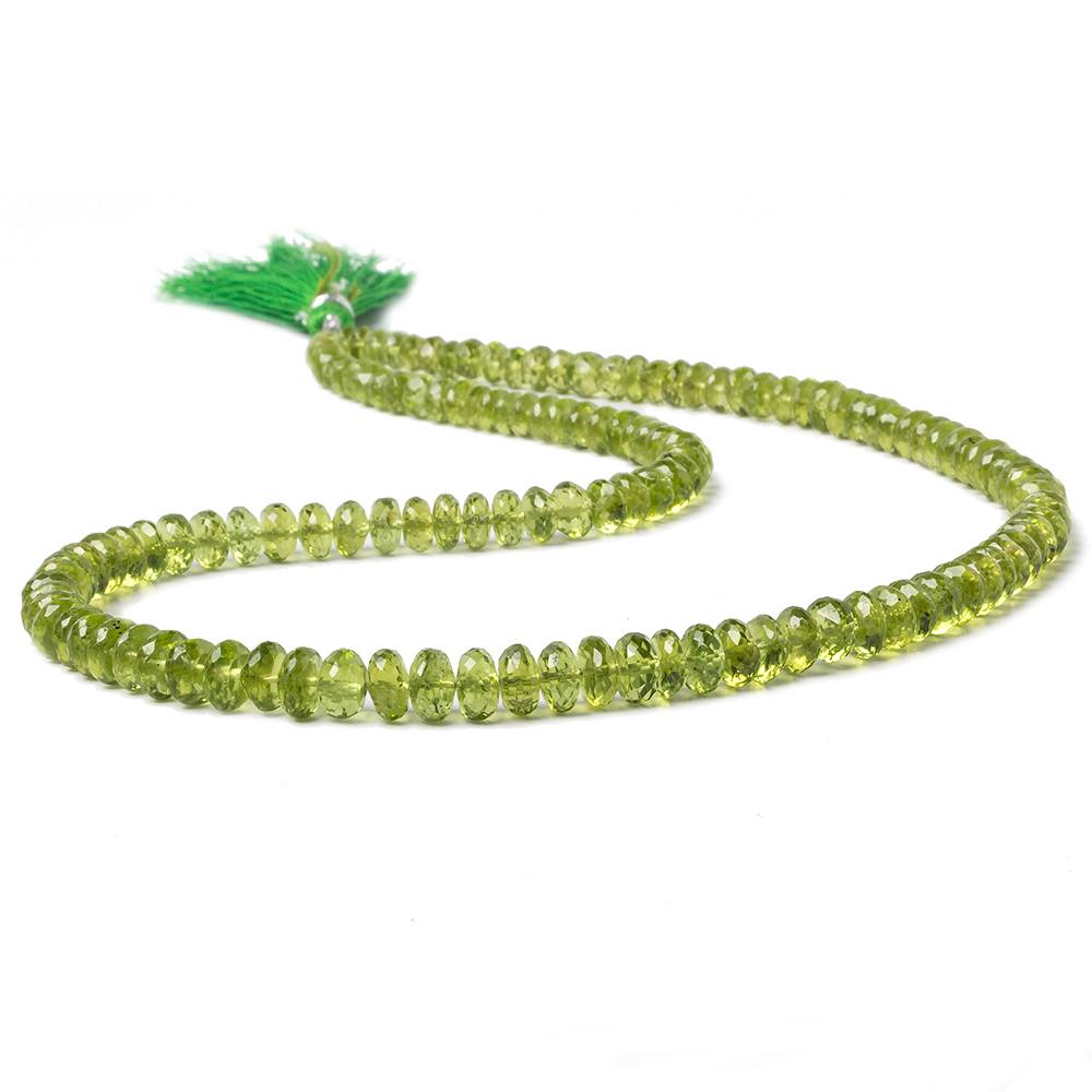 5.5-7mm Afghani Peridot faceted rondelle beads 18 inch 122 pieces AA - Beadsofcambay.com