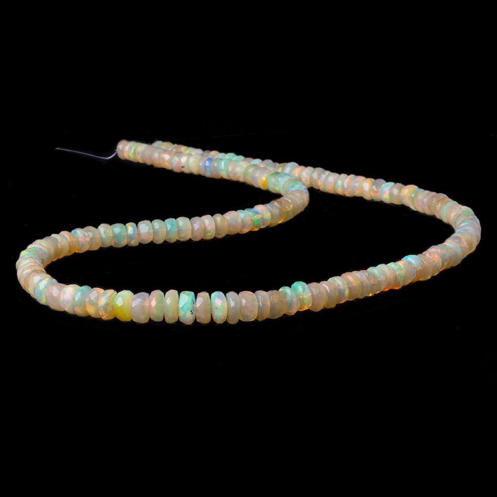 5.5-7mm Ethiopian Opal Faceted Rondelles 18 inch 140 beads AAA - Beadsofcambay.com