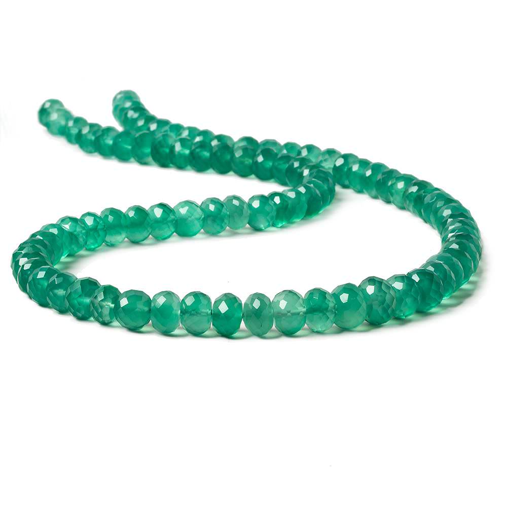 5.5-7mm Green Quartz faceted rondelle beads 16 inch 85 pieces - Beadsofcambay.com