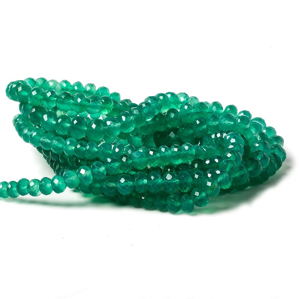 5.5-7mm Green Quartz faceted rondelle beads 16 inch 85 pieces - Beadsofcambay.com