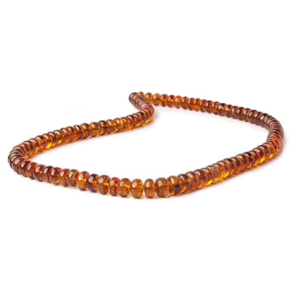 5.5-7mm Hessonite Garnet plain rondelle beads 15.5 inches 97 pieces - Beadsofcambay.com