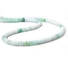 5.5-7mm Mint Blue Peruvian Opal plain rondelle beads 18 inch 128 pieces AA - Beadsofcambay.com