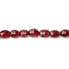 5.5-7mm Mozambique Garnet Faceted Oval Beads 14 inch 57 pieces - Beadsofcambay.com