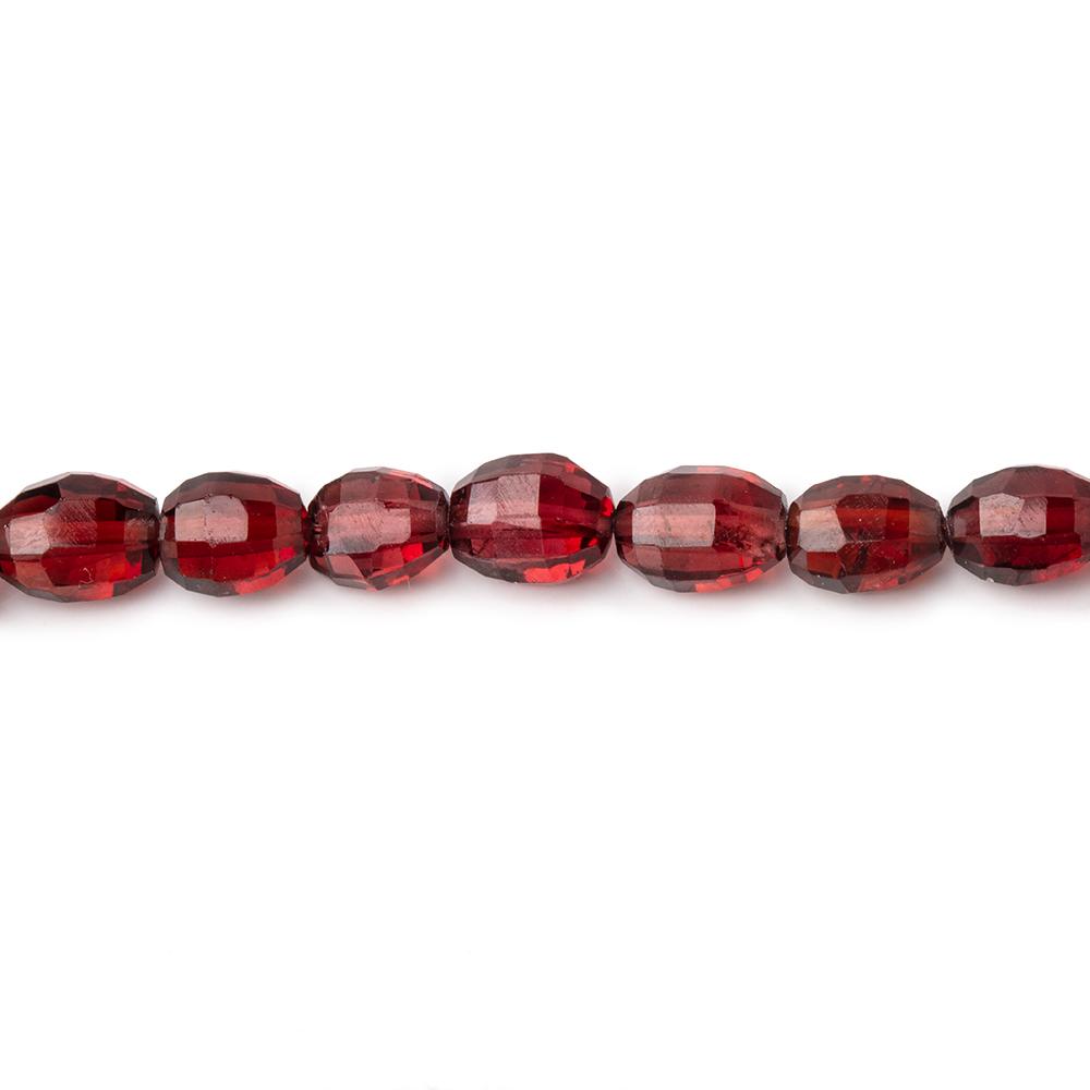 5.5-7mm Mozambique Garnet Faceted Oval Beads 14 inch 57 pieces - Beadsofcambay.com