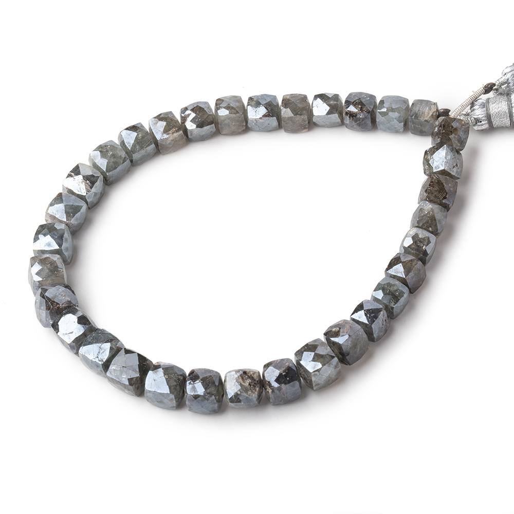 5.5-7mm Mystic Moss Aquamarine Faceted Cube Beads 8.5 inch 33 pieces - Beadsofcambay.com