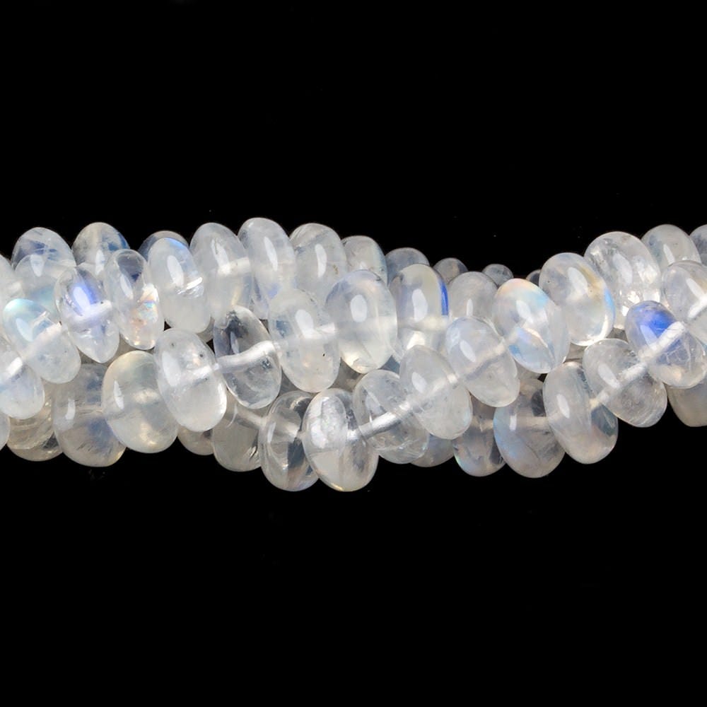 5.5-7mm Rainbow Moonstone plain rondelles beads 18 inch 135 pieces AA - Beadsofcambay.com