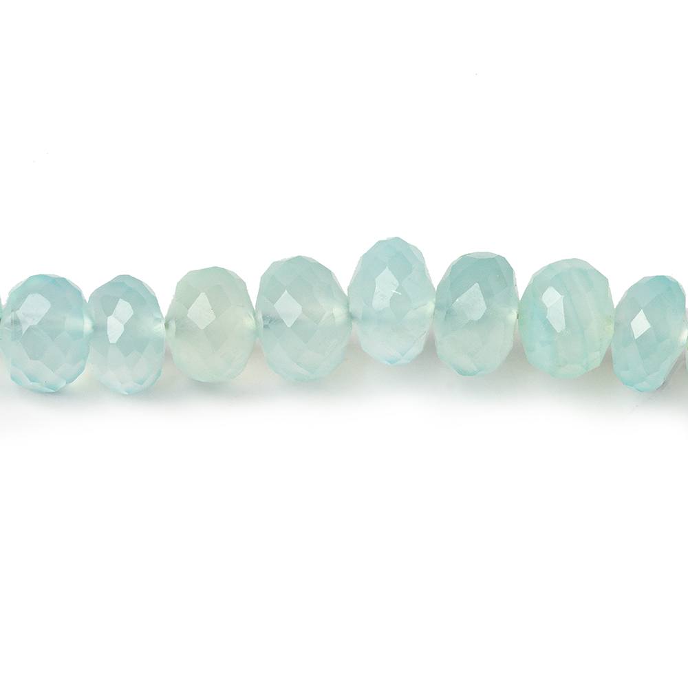 5.5-7mm Seafoam Green Chalcedony faceted rondelles 8 inch 40 beads AAA - Beadsofcambay.com