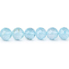 5.5-7mm Sky Blue Topaz Faceted Round Beads 16 inch 69 pieces A - Beadsofcambay.com