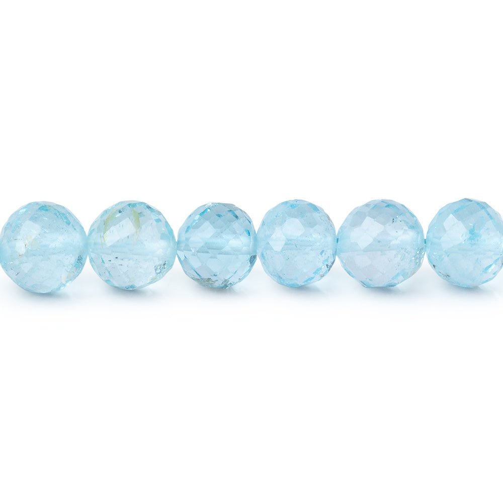 5.5-7mm Sky Blue Topaz Faceted Round Beads 16 inch 69 pieces A - Beadsofcambay.com