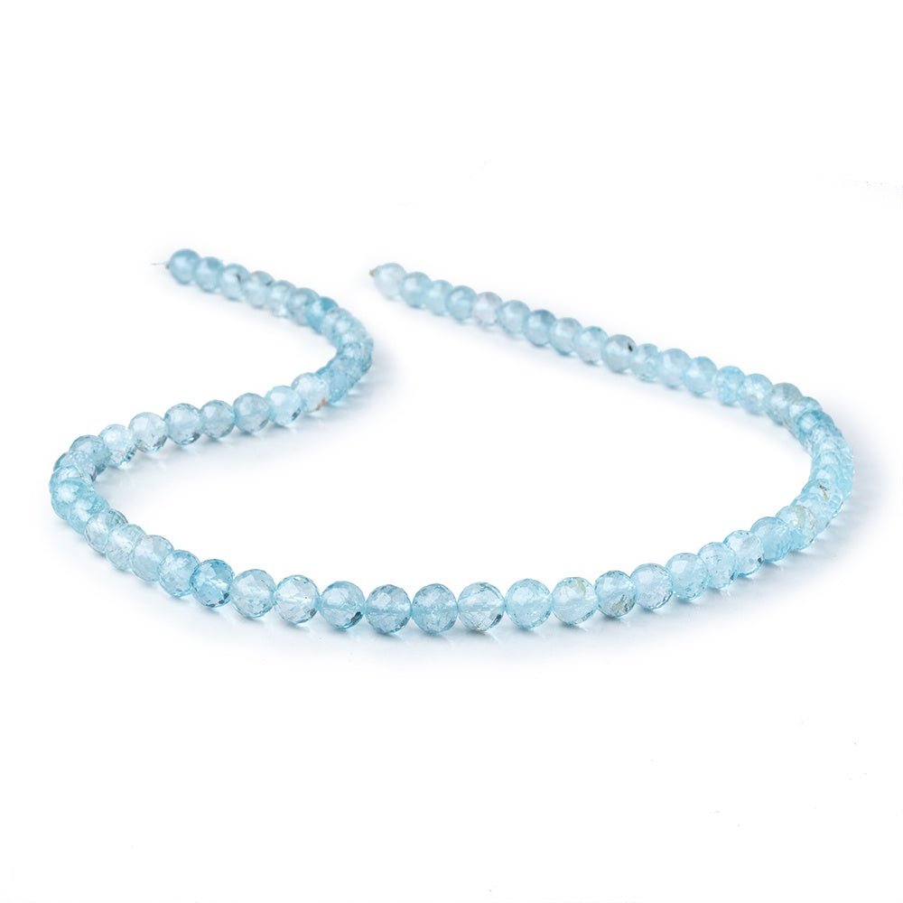 5.5-7mm Sky Blue Topaz Faceted Round Beads 16 inch 69 pieces A - Beadsofcambay.com