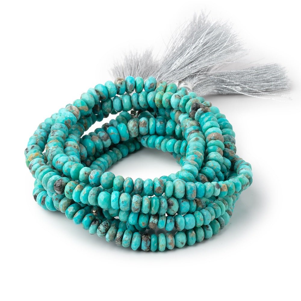 5.5-7mm Sleeping Beauty Turquoise Faceted Rondelle Beads 16 inch 224 pieces AA - Beadsofcambay.com