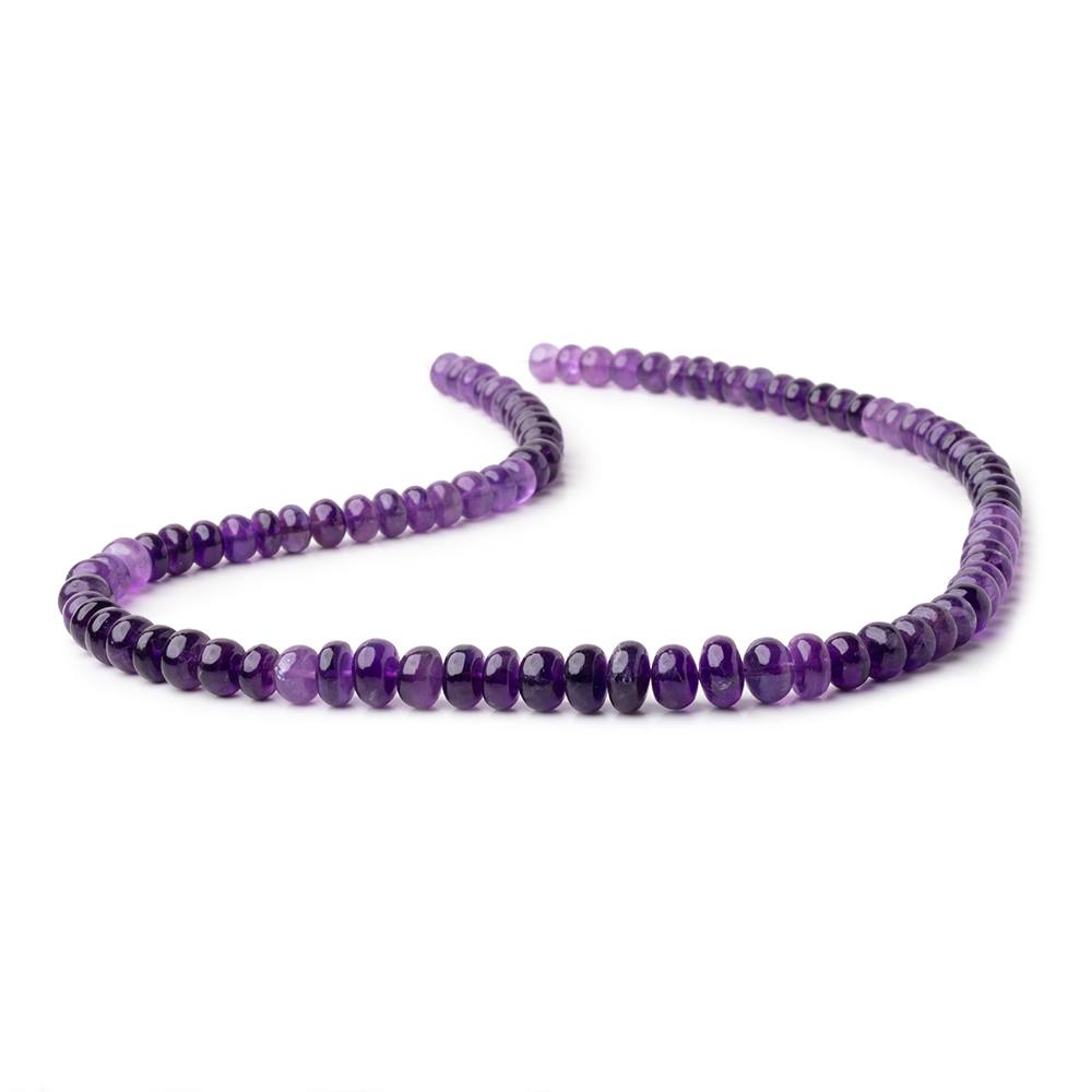5.5-8mm African Amethyst Plain Rondelle Beads 16 inch 94 pieces - Beadsofcambay.com