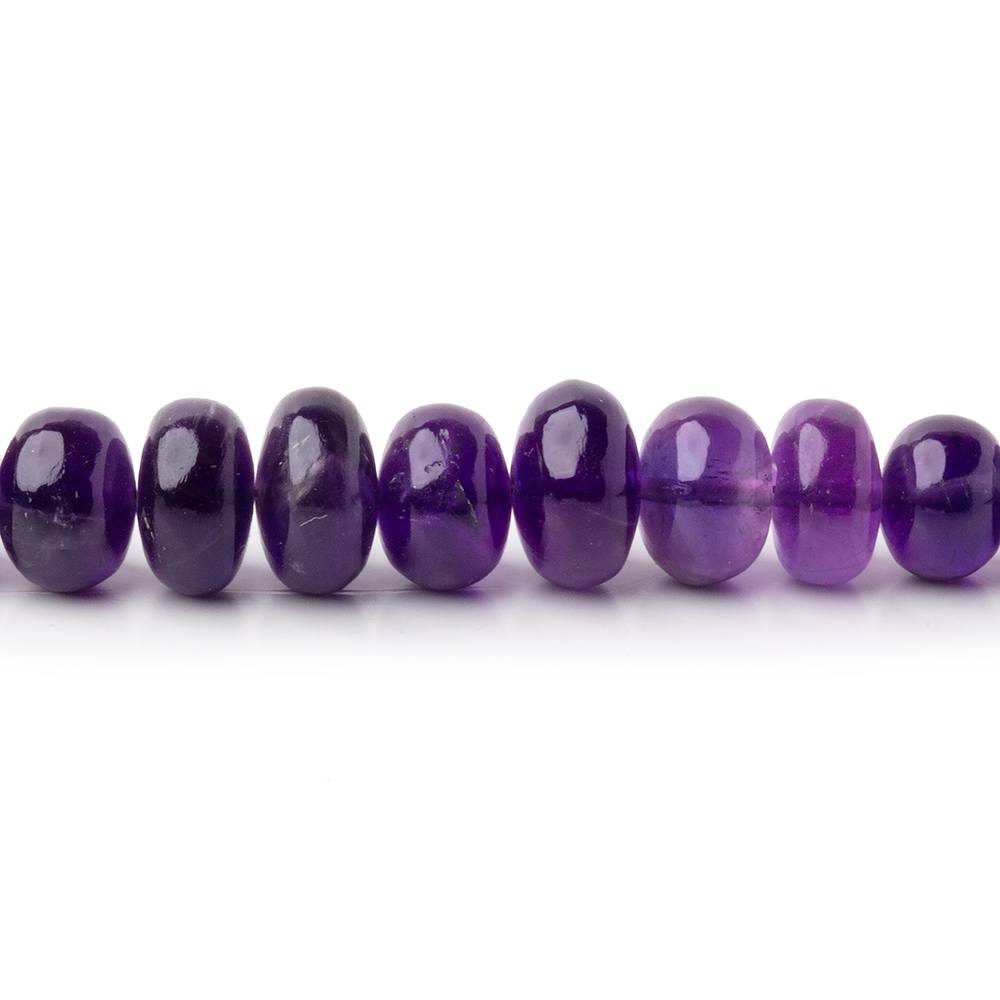 5.5-8mm African Amethyst Plain Rondelle Beads 16 inch 94 pieces - Beadsofcambay.com