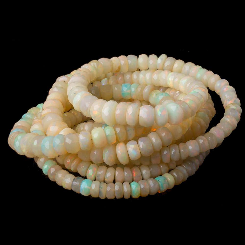 5.5-8mm Ethiopian Opal Faceted Rondelles 18 inch 135 beads AAA - Beadsofcambay.com