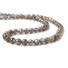 5.5-8mm Labradorite faceted round beads 17 inch 66 pieces - Beadsofcambay.com