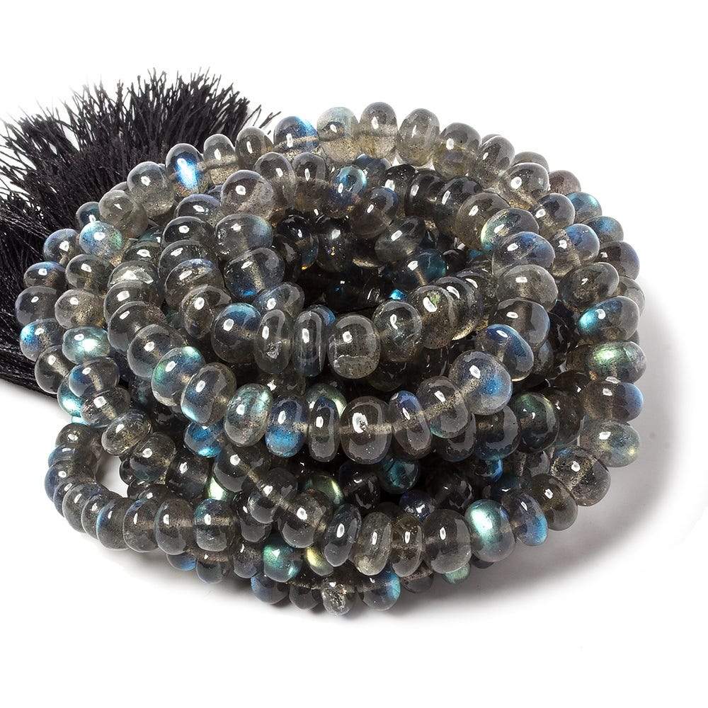 5.5-8mm Labradorite Plain Rondelle Beads 16 inch 88 pieces - Beadsofcambay.com