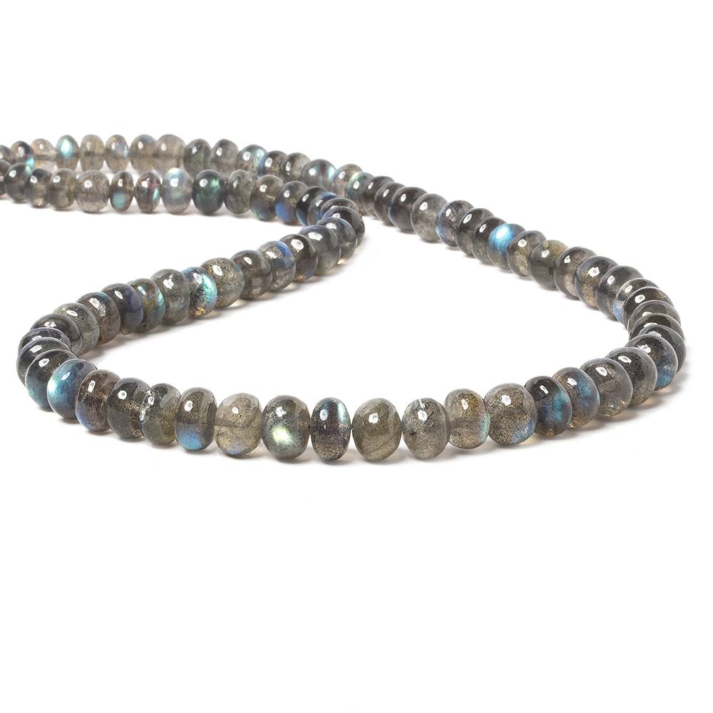 5.5-8mm Labradorite Plain Rondelle Beads 16 inch 88 pieces - Beadsofcambay.com