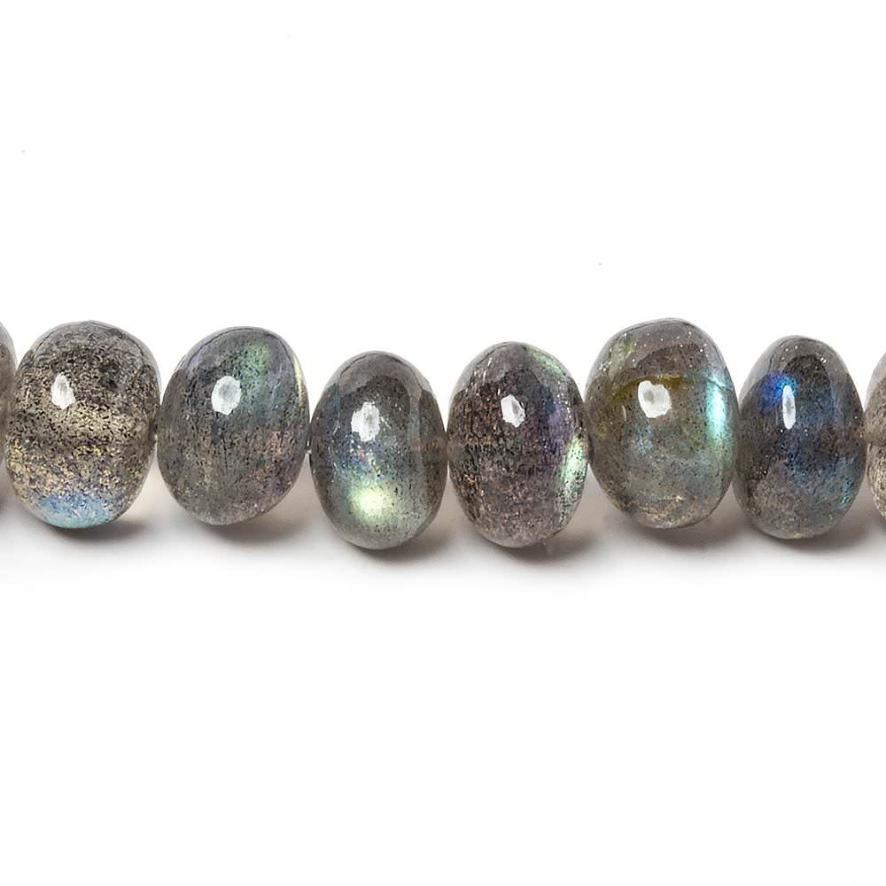 5.5-8mm Labradorite Plain Rondelle Beads 16 inch 88 pieces - Beadsofcambay.com