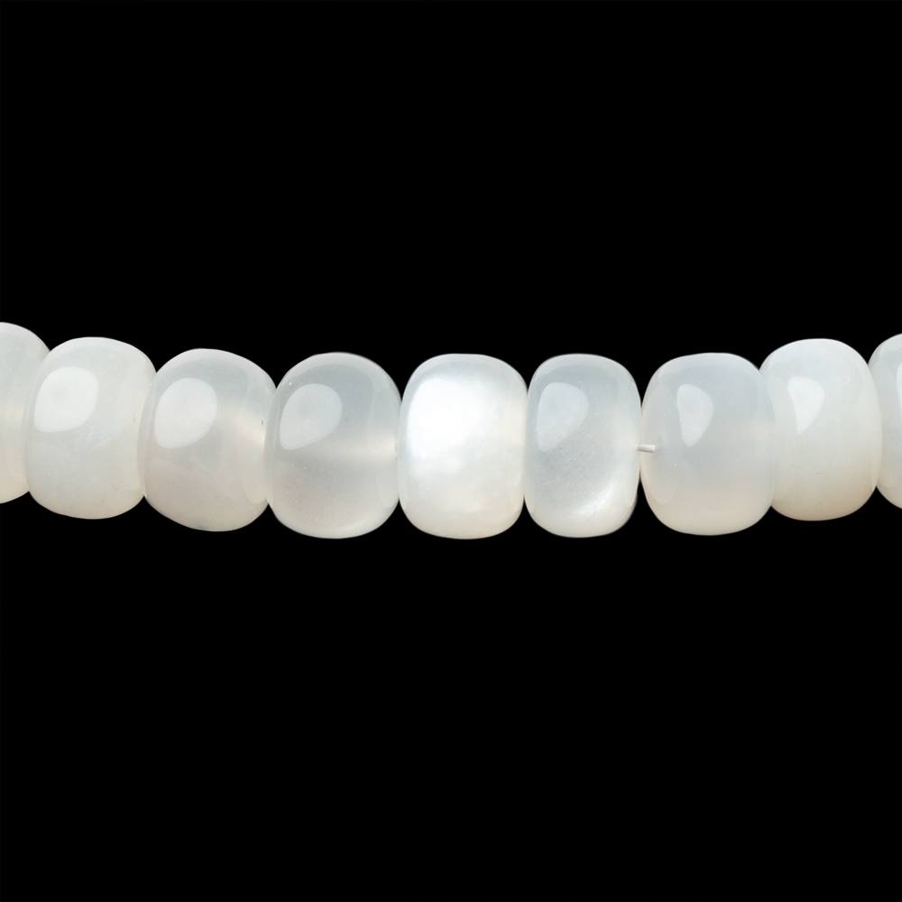 5.5-8mm White Moonstone Plain Rondelle Beads 16 inch 90 pieces - Beadsofcambay.com