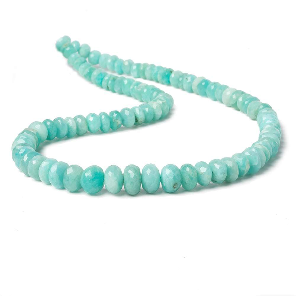 5.5-9mm Amazonite Faceted Rondelle Beads 16 inch 85 pieces - Beadsofcambay.com