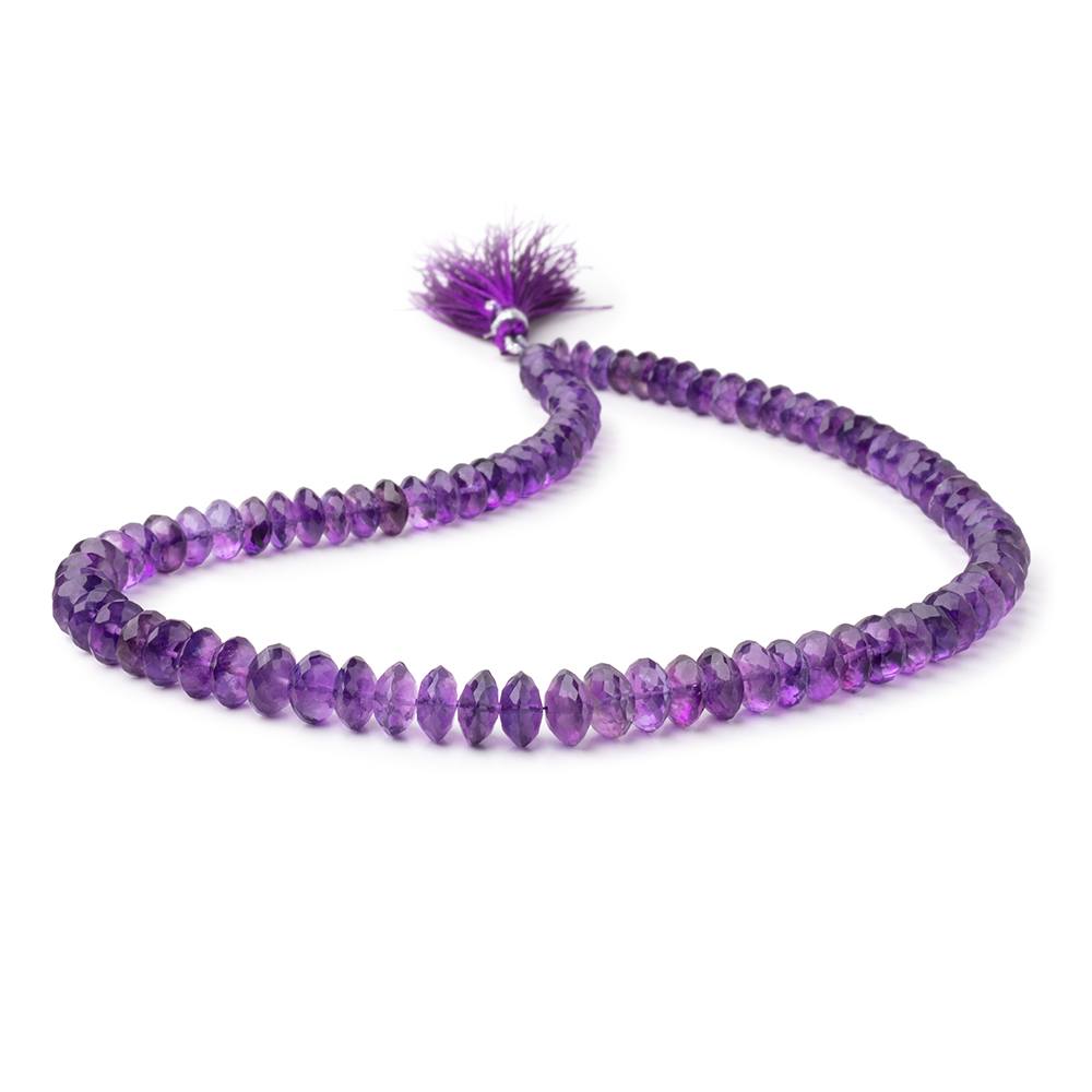 5.5-9mm Amethyst German Faceted Rondelles 16 inch 85 Beads - Beadsofcambay.com