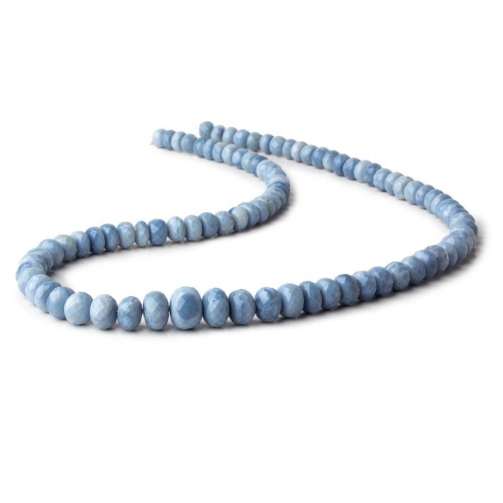 5.5-9mm Denim Blue Opal faceted rondelle Beads 15 inch 90 pieces - Beadsofcambay.com