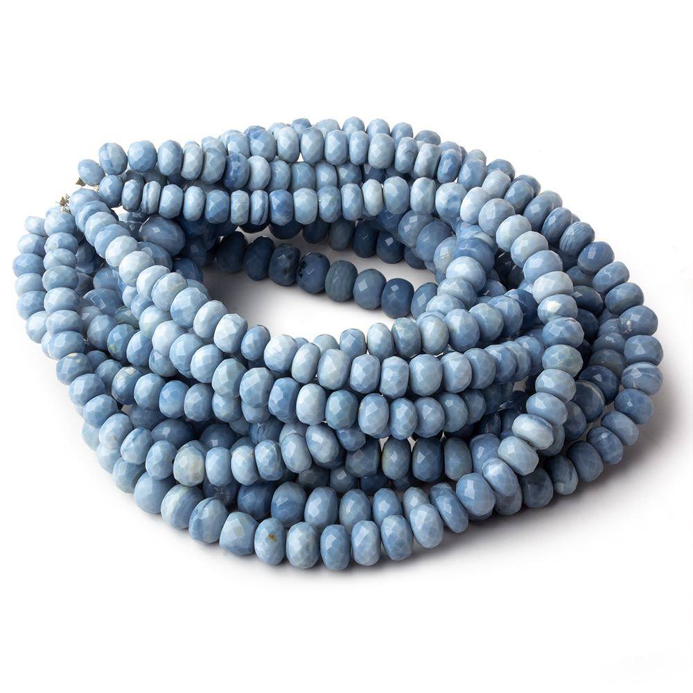 5.5-9mm Denim Blue Opal faceted rondelle Beads 15 inch 90 pieces - Beadsofcambay.com