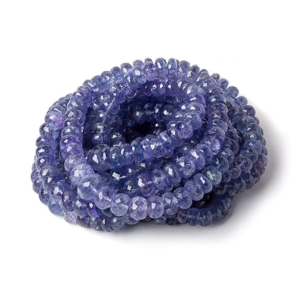 5.5-9mm Tanzanite faceted rondelle beads 17.5 inches 104 pieces - Beadsofcambay.com