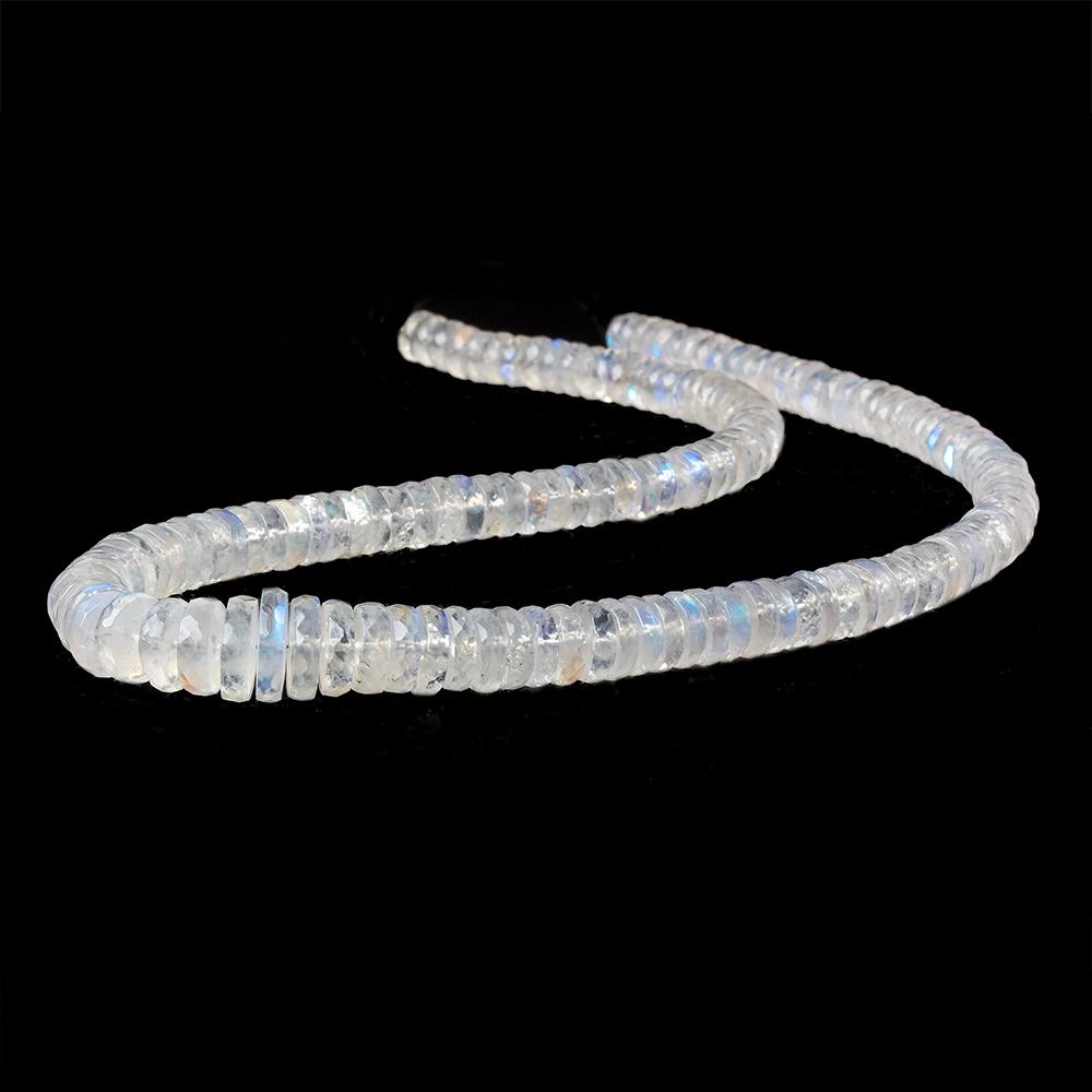 5.5mm - 10mm Rainbow Moonstone faceted heshi beads 14 inch 149 pieces AAA - Beadsofcambay.com