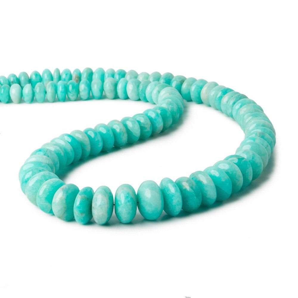 5.5mm - 9mm Amazonite Plain Rondelle Beads 14 inch 80 pieces A - Beadsofcambay.com
